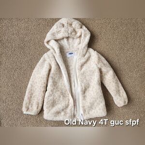 Old Navy Cream Fuzzy Hooded Jacket